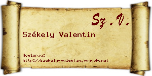 Székely Valentin névjegykártya